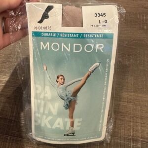 Mondor 3345 Figure Skating Tights Light Tan 74 Matte Opaque 70 Denier Large L-G